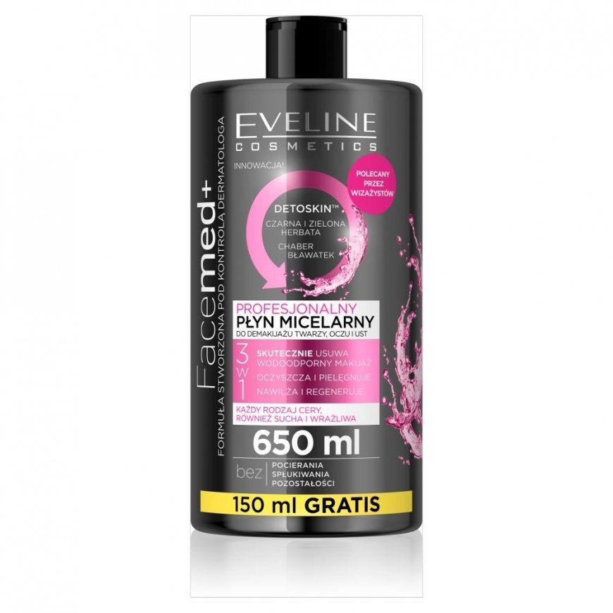 Eveline Cosmetics Facemed+ 3in1 professional micellar water for all skin types 650ml