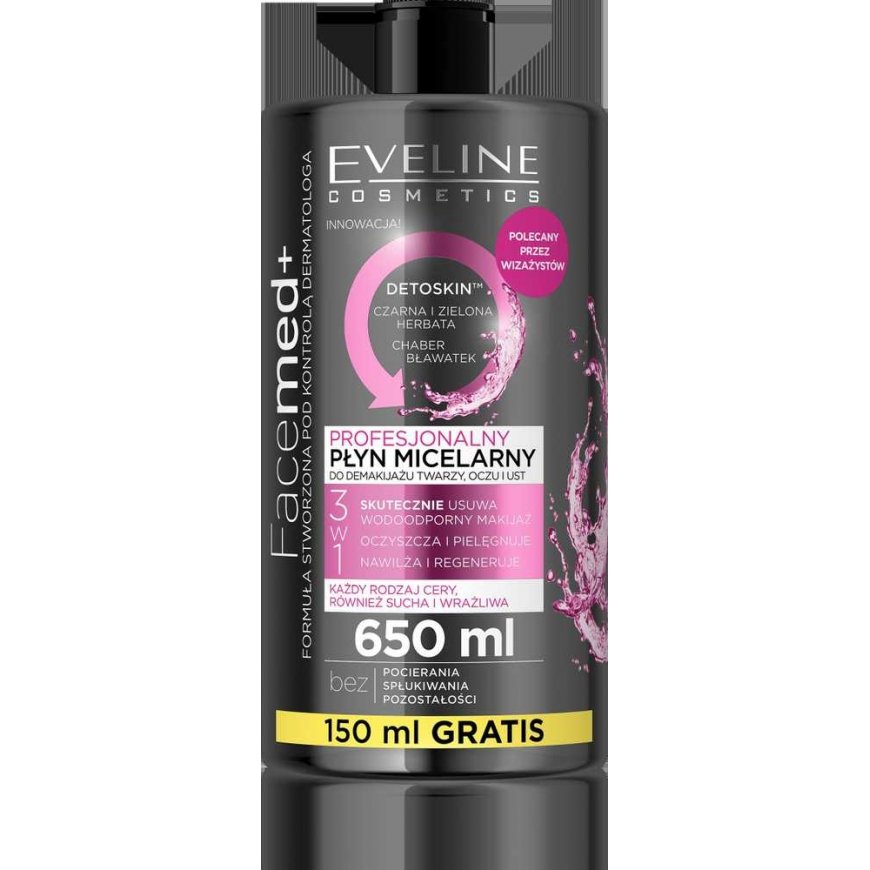 Eveline Cosmetics Facemed+ 3in1 professional micellar water for all skin types 650ml – 2
