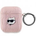 Karl Lagerfeld KLA2PGCHPP AirPods 1|2 cover różowy|pink Monogram Karl Lagerfeld KLA2PGCHPP AirPods 1|2 cover różowy|pink Monogram