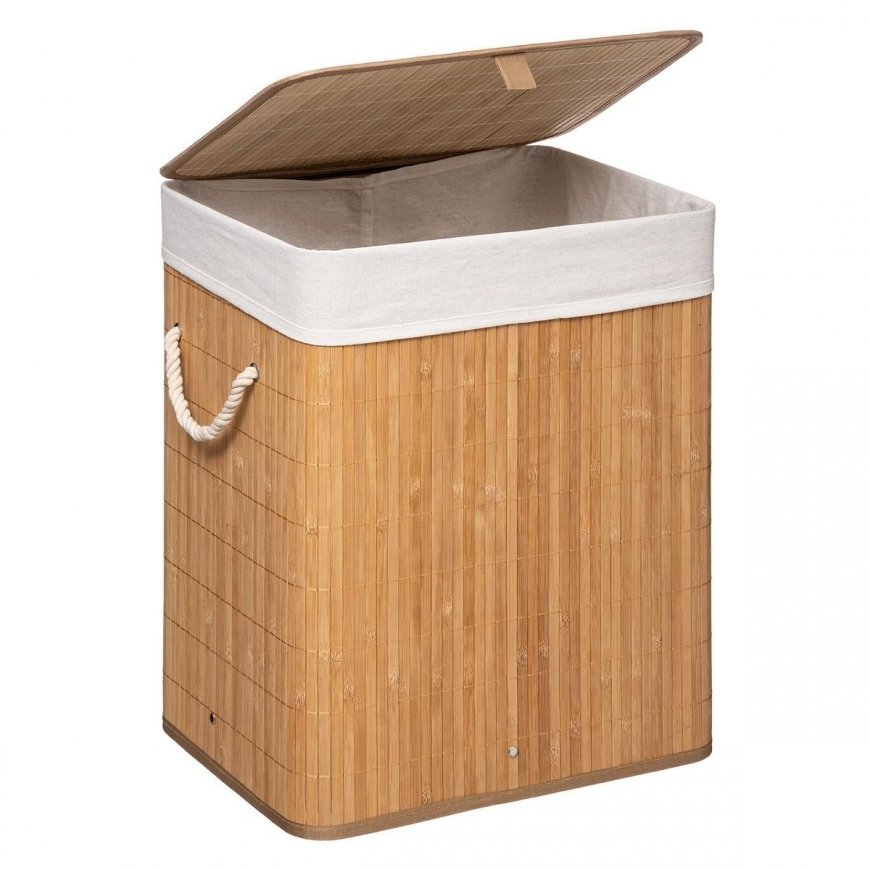 Five_S_Smart Skalbinių krepšys 5five Simply Smart, 60 l, balta/smėlio – 3