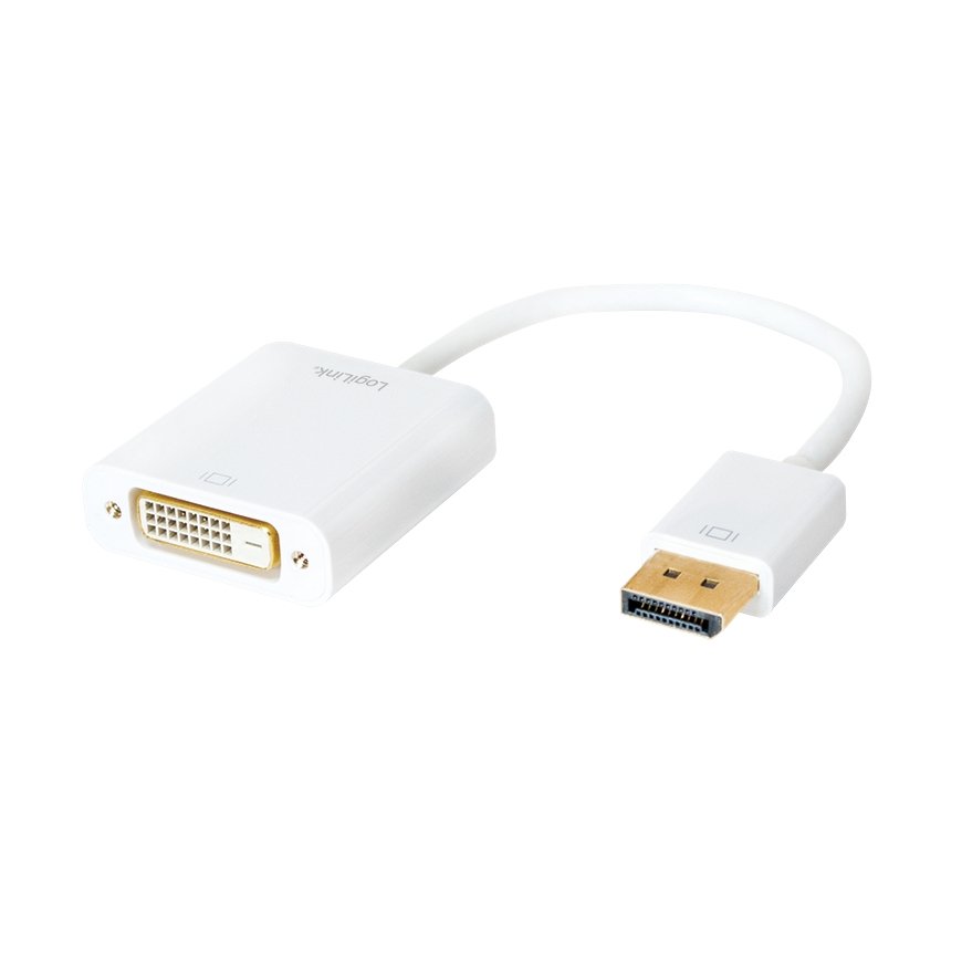 LogiLink CV0058B videokaapeli-adapteri 0,15 m DisplayPort DVI Valkoinen