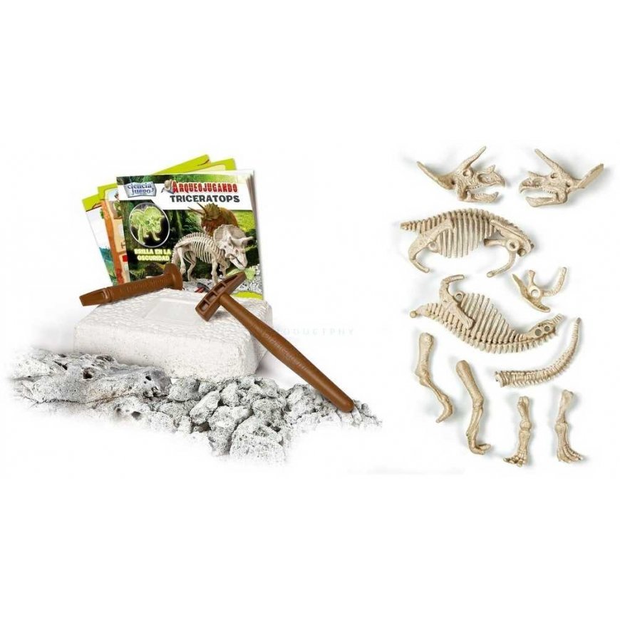 Dėlionė Clementoni, Science & Play, Archeofun Triceratops Glow in The Dark, Puzzle, 61723, Unisex, 7+ metai – 2