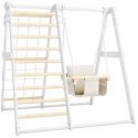 Daugiafunkcis medinis sporto kompleksas vaikams SANRO R-WOOD baltas, 108,5x109x96cm, iki 50kg Daugiafunkcis medinis sporto kompleksas vaikams SANRO R-WOOD baltas, 108,5x109x96cm, iki 50kg