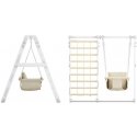 Multifunctional wooden sports complex for children SANRO R-WOOD white, 108.5x109x96cm, up to 50kg