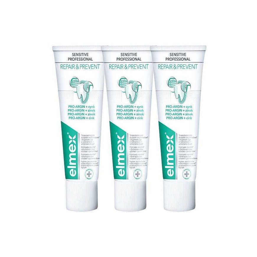 Elmex Sensitive Professional Repair & Prevent Trio Toothpaste (3 pcs) - Toothpaste for pain relief