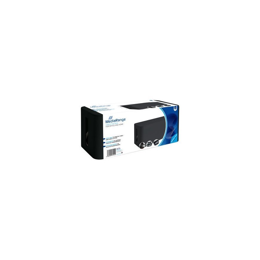 MediaRange Cable tidy box, medium-sized, 318x126x135mm, black