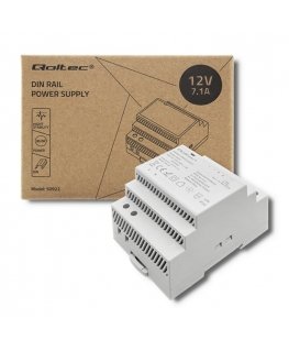 Qoltec Din Rail Power Supply | 85.2W | 12V | 7.1A | Grey
