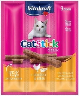 VITAKRAFT CatStick Mini linnuliha ja maksaga - kassi maiused - 3 tk