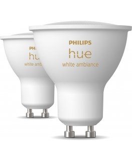 Philips Hue LED smart bulb, BT, White ambiance, GU10, 4.2 W, 2-pack