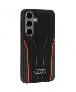 Audi Genuine Leather MagSafe S24 S921 czarno-czerwony|black-red
