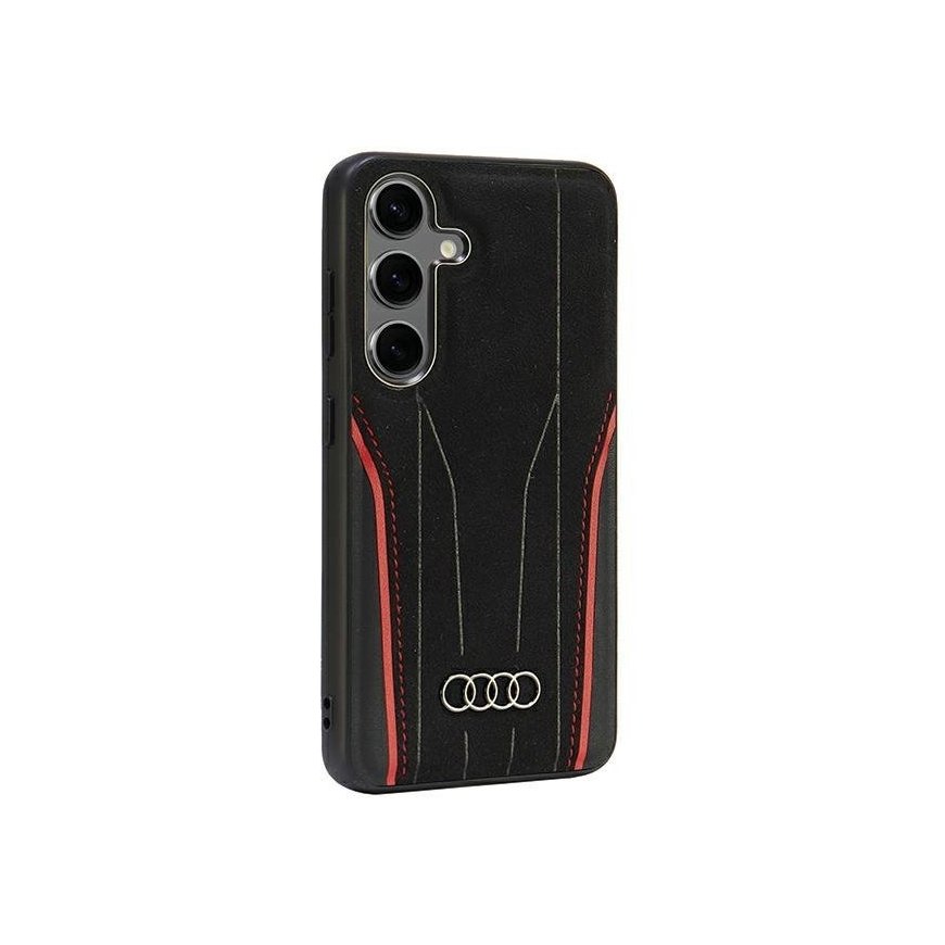 Audi Genuine Leather MagSafe S24 S921 czarno-czerwony|black-red