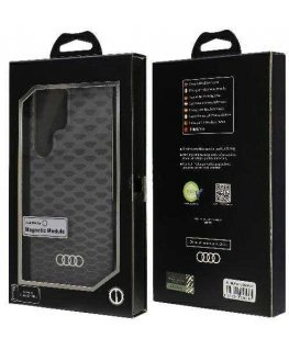 Dėklas Audi IML Stitching Pattern MagSafe Case S24 Ultra S928 juoda/juodas hardcase AU-IMLMS24U-Q5/D3-BK