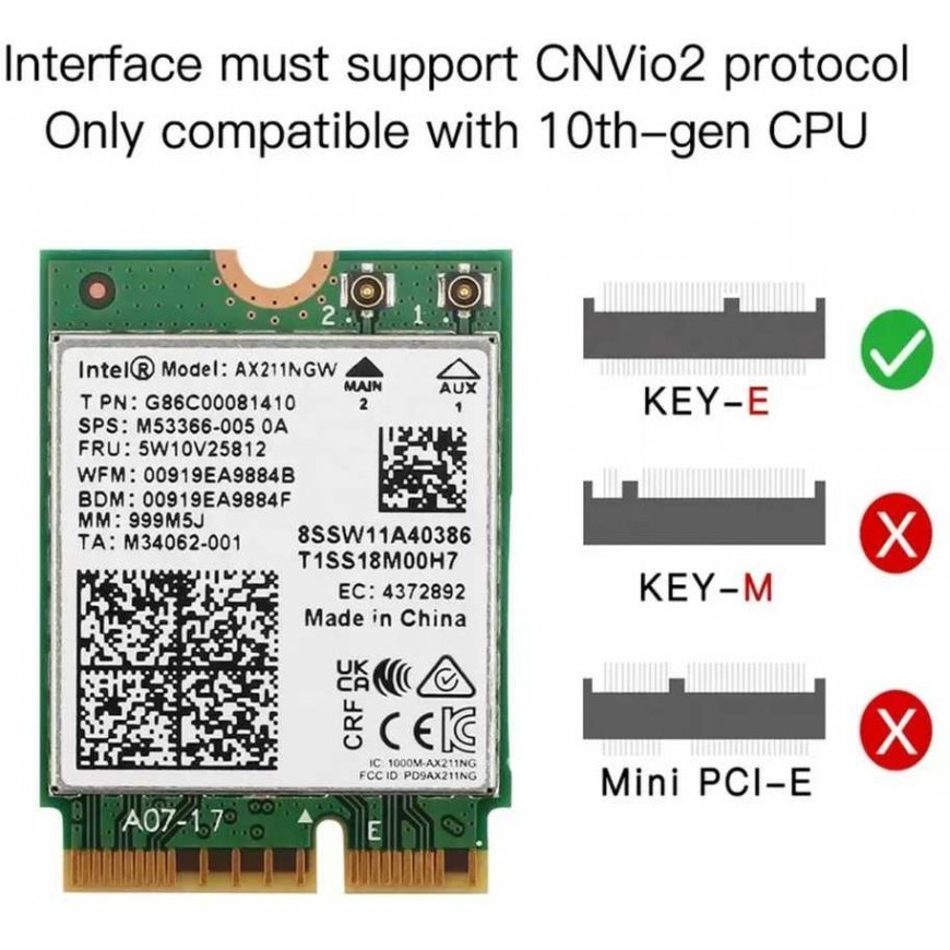 Spacetronik AX211 WiFi 6e BT Intel Dual Band Network Card – 2