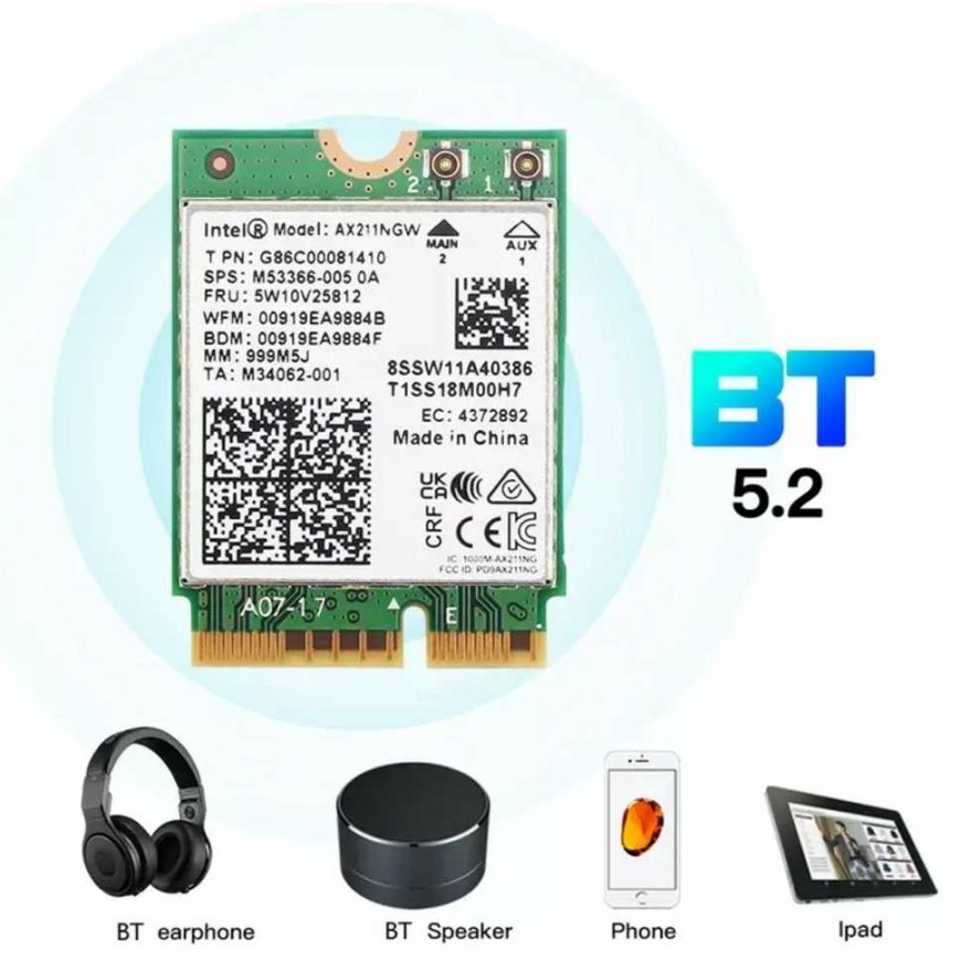Spacetronik AX211 WiFi 6e BT Intel Dual Band Network Card – 4