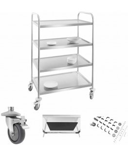 Stainless Steel Waiter Trolley - 4 Shelves Royal Catering