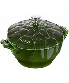 Staub round artichoke cast iron pot - 3 ltr, green