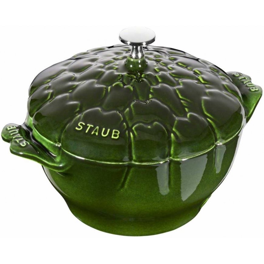 Staub round artichoke cast iron pot - 3 ltr, green