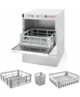 Hendi Bar glass dishwasher + dispenser + pump basket 40x40cm 230V 3 PROGRAMS