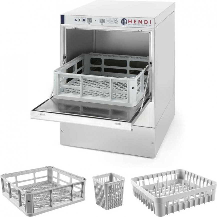 Hendi Bar glass dishwasher + dispenser + pump basket 40x40cm 230V 3 PROGRAMS