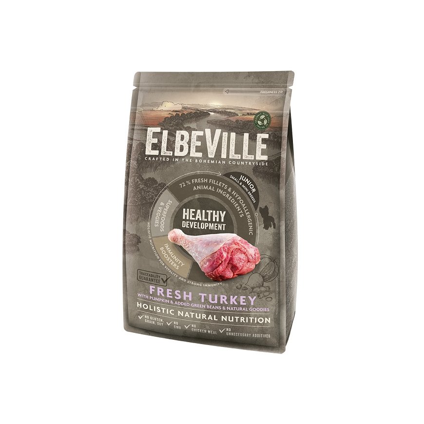 Dry food for puppies - ELBEVILLE Puppy and Junior Mini Fresh Tur