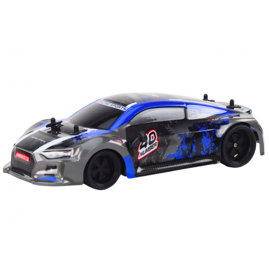 Lean Toys RC Remote Control Car 1:18 Rubber Wheels Drift Mėlyna – 2