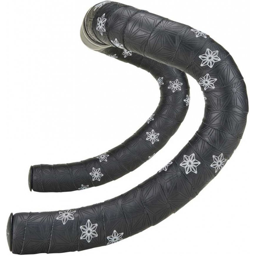 SUPACAZ Super Sticky Kush - Galaxy - White Stars + Black Plugs handlebar tape with plugs – 3