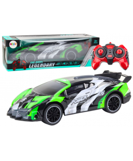 Lean Toys Sports Car Remote Controlled RC 1:10 25km/h Lights Žalias