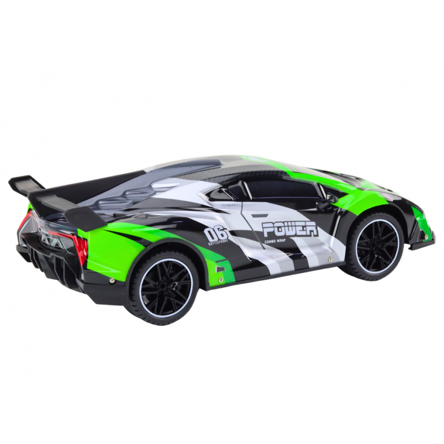 Lean Toys Sports Car Remote Controlled RC 1:10 25km/h Lights Žalias – 3