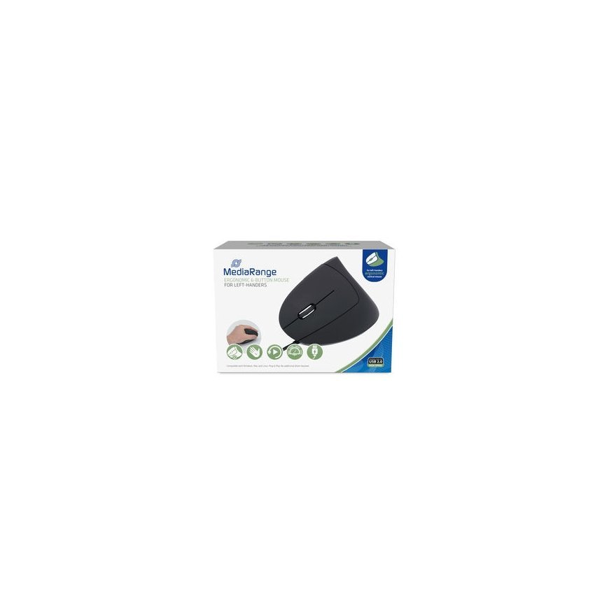 MediaRange MROS231 kompiuterio pelė Biuras Kairė ranka USB A tipo Optinis 2400 DPI – 4