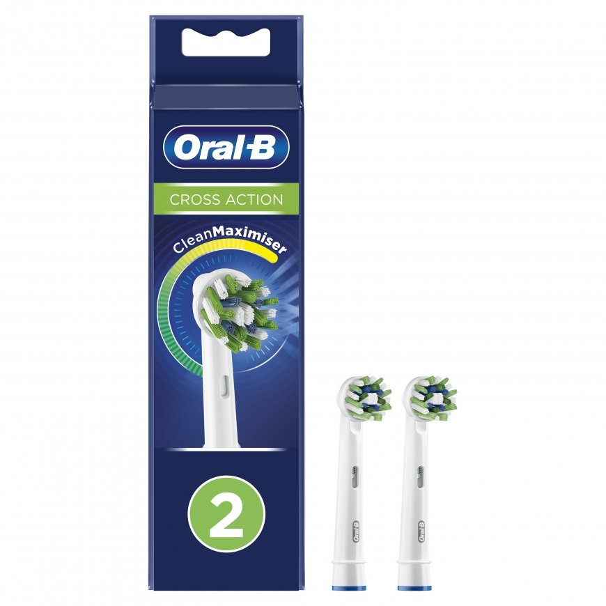 Oral-B CrossAction Clean Maximiser Brush Heads 2 vnt Balta – 3