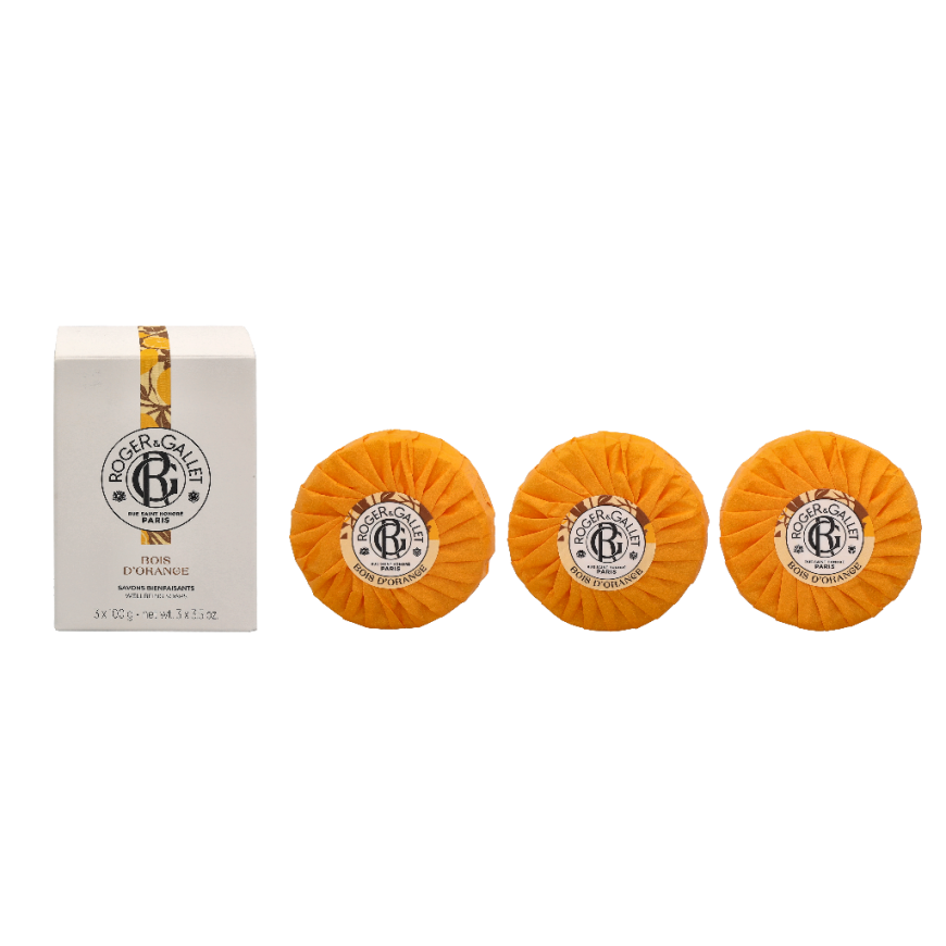 Roger & Gallet Bois D'Oranžinis Wellbeing Soaps Set muilų rinkinys, 3 x 100 g