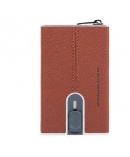 Piquadro, Juodas Square, Leather, Card Holder, Square Sliding System, Brown, Unisex