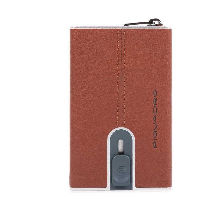 Piquadro, Black Square, Leather, Card Holder, Square Sliding System, Brown, Unisex