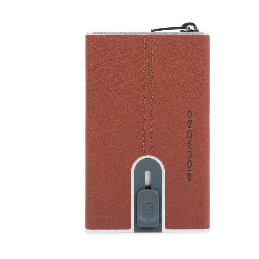 Piquadro, Black Square, Leather, Card Holder, Square Sliding System, Brown, Unisex – 2