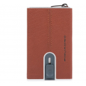 Piquadro, Juodas Square, Leather, Card Holder, Square Sliding System, Brown, Unisex Piquadro, Juodas Square, Leather, Card Holder, Square Sliding System, Brown, Unisex