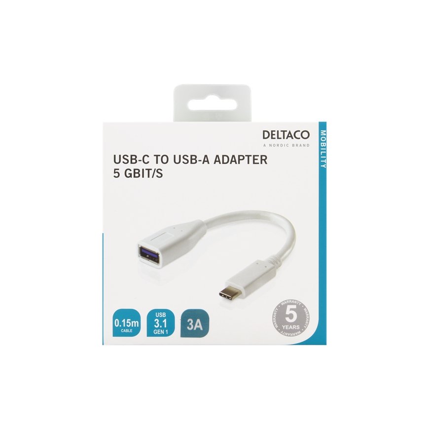 Deltaco USBC-1205 USB kabelis 0,15