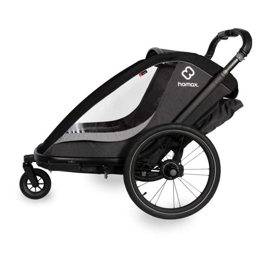 Hamax Cocoon One - vienvietė 2in1 dviračio priekaba, priekaba ir vežimėlis | Pilka/juoda – 2