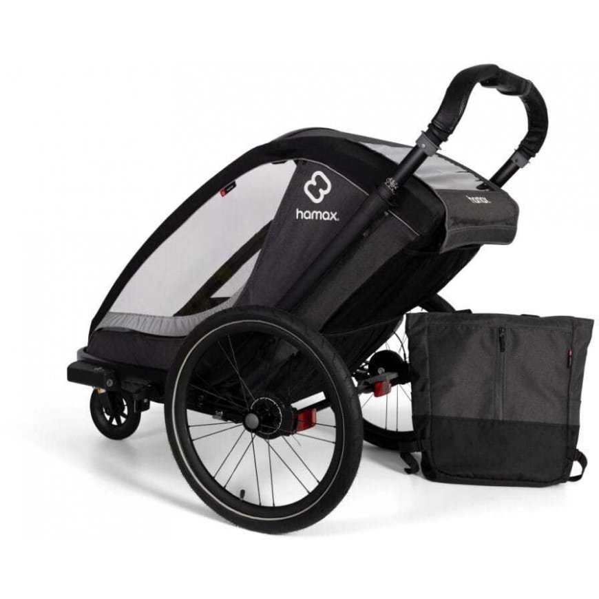 Hamax Cocoon One - single seater 2in1 bicycle trailer, trailer and stroller | Grey/black – 3