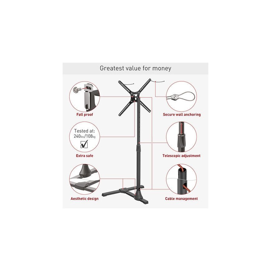 Barkan Mounting Systems FS310T крепление для телевизора 165,1 cm (65") Черный – 5