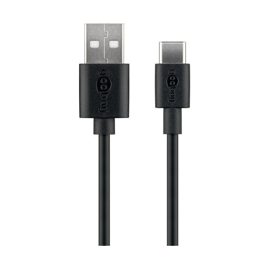 Goobay 59122 USB kabelis 2 m USB 2.0 USB A USB C Juoda – 2