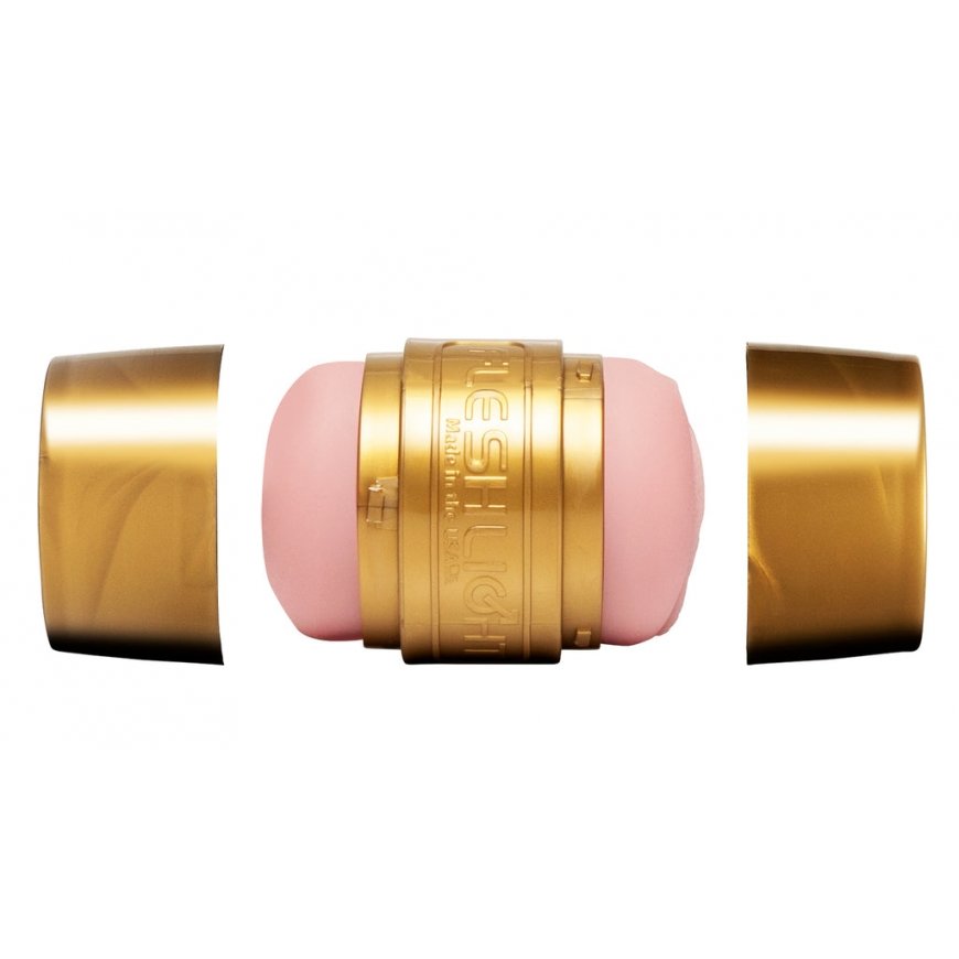 Fleshlight Quickshot Stamina Training Unit Lady/Butt Taskumasturbaattori Kulta, Vaaleanpunainen