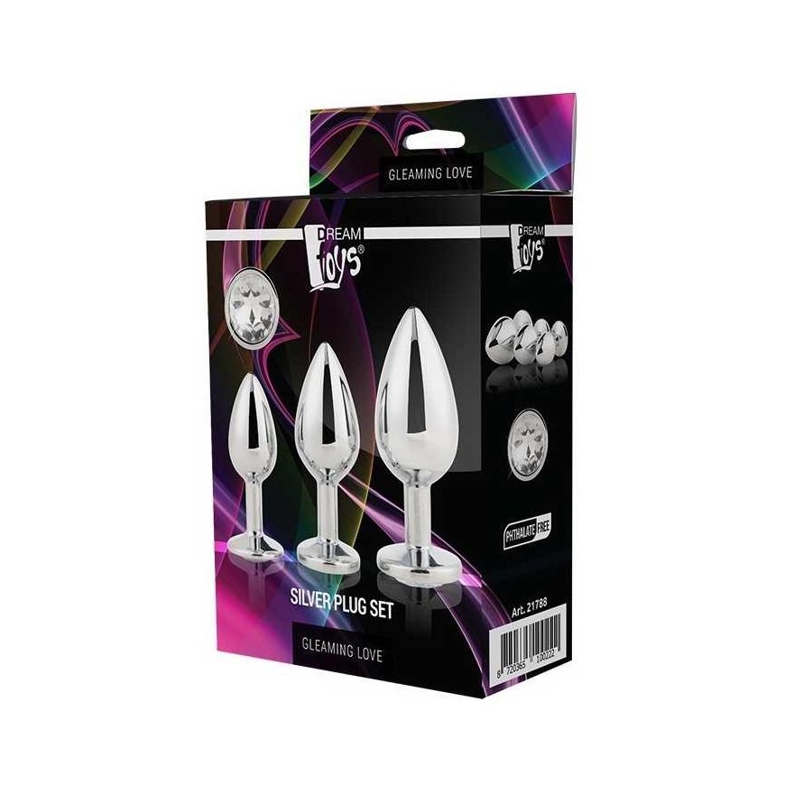 Dream Toys Gleaming Love Silver Plug Set korek analny 3 pcs..