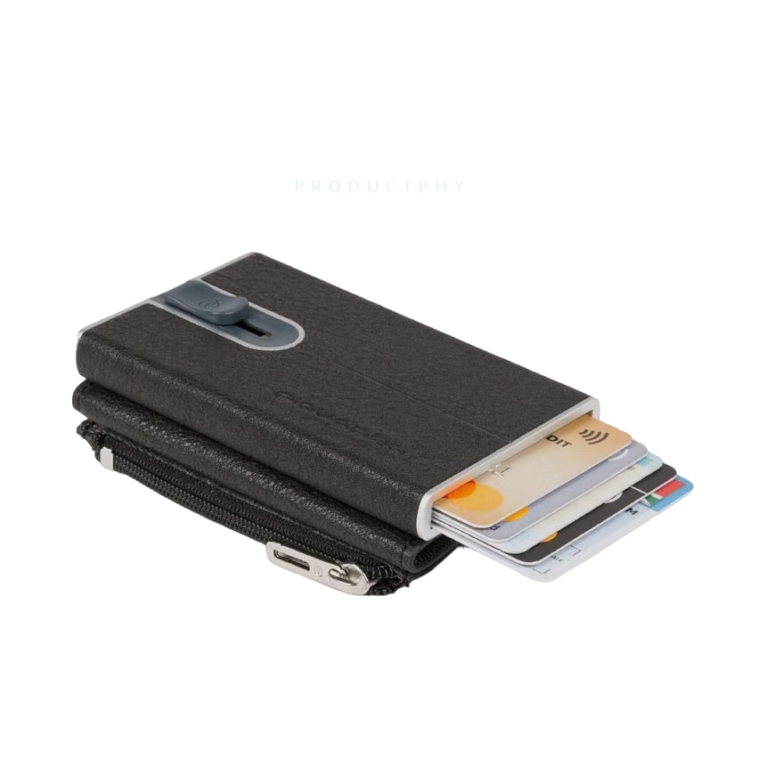 Piquadro, Piquadro, Leather, Card Holder, Square Sliding System, PP5585B3R, Black, For Men – 2