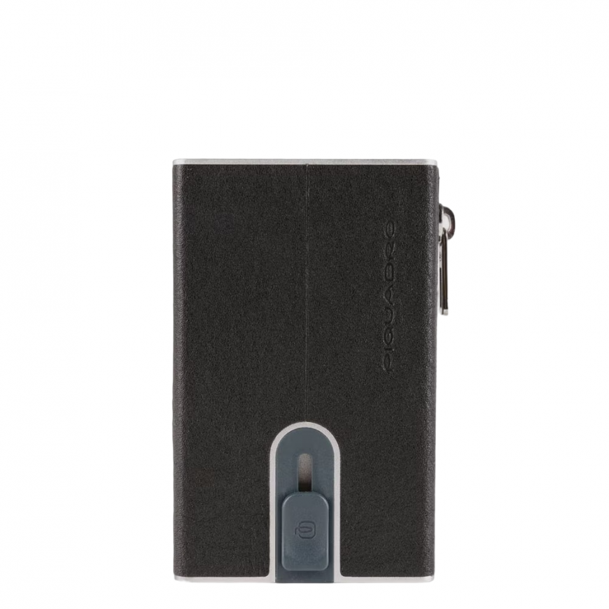 Piquadro, Piquadro, Leather, Card Holder, Square Sliding System, PP5585B3R, Black, For Men – 4