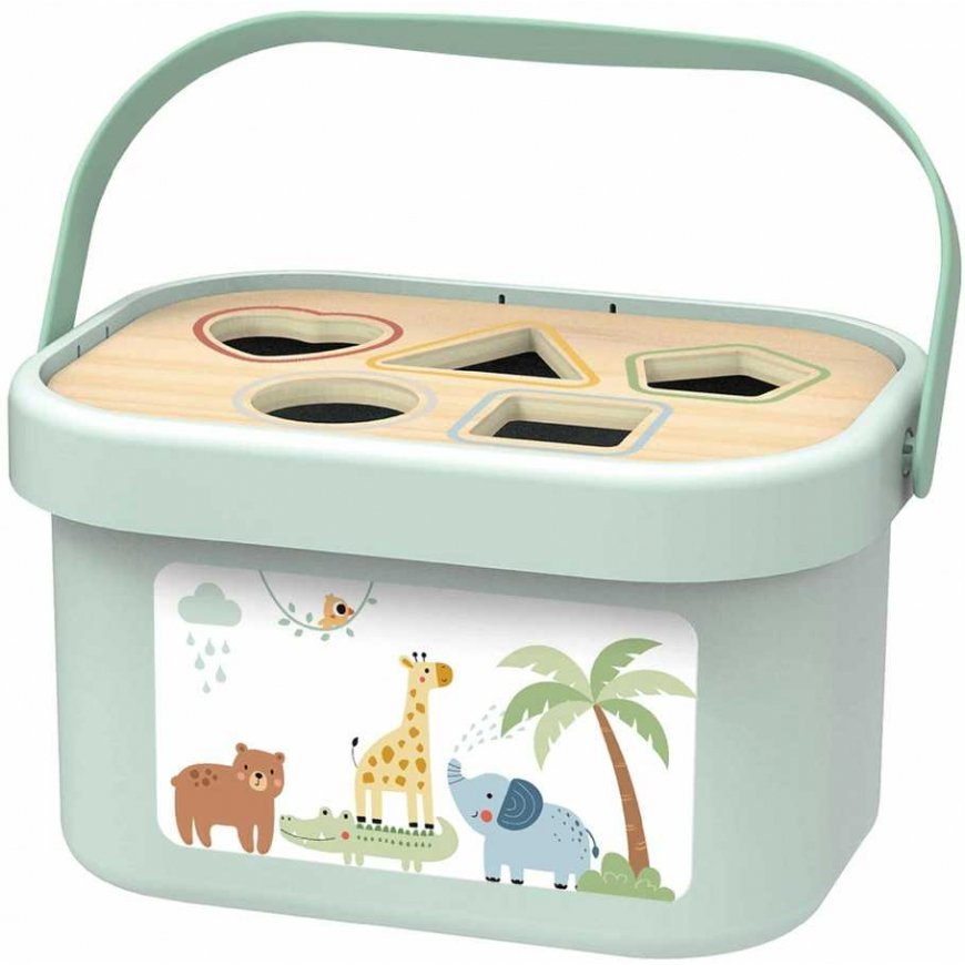 WOOPIE Žalias Pudełko Sorter Box 3w1 Klocki Piramidka Słonik – 4