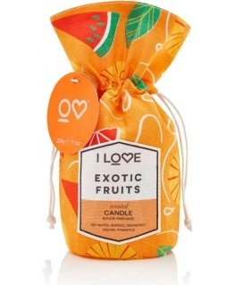 I Love, Exotic Fruits, Mango, Grapefruit, Mango, Pineapple, Scented Candle, 160 g