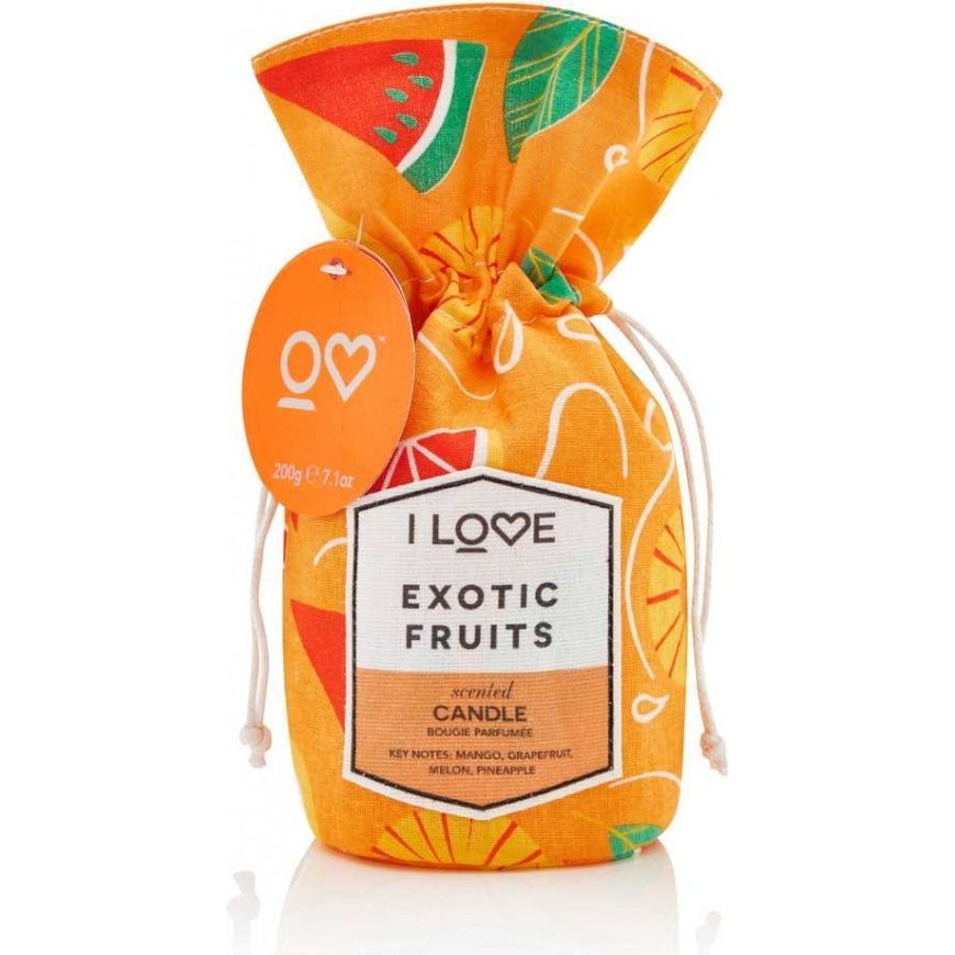 I Love, Exotic Fruits, Mango, Grapefruit, Mango, Pineapple, Scented Candle, 160 g