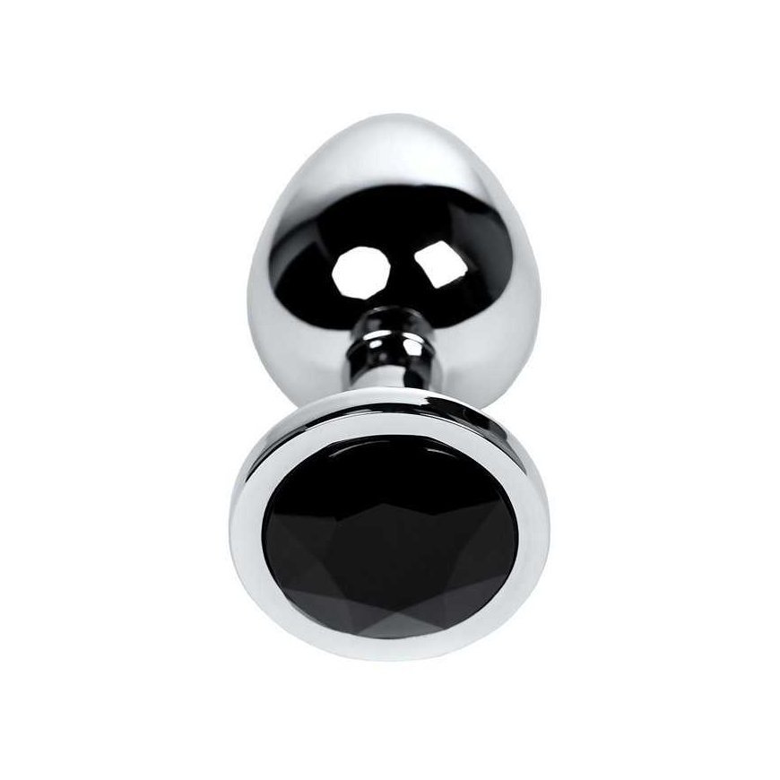 Sidabrinis anal plug TOYFA Metal with juodas round-shaped gem – 2