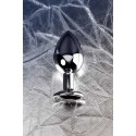 Sidabrinis anal plug TOYFA Metal with juodas round-shaped gem
