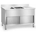 Industrial 2 bowl catering sink on 140 cm base Royal Catering Industrial 2 bowl catering sink on 140 cm base Royal Catering